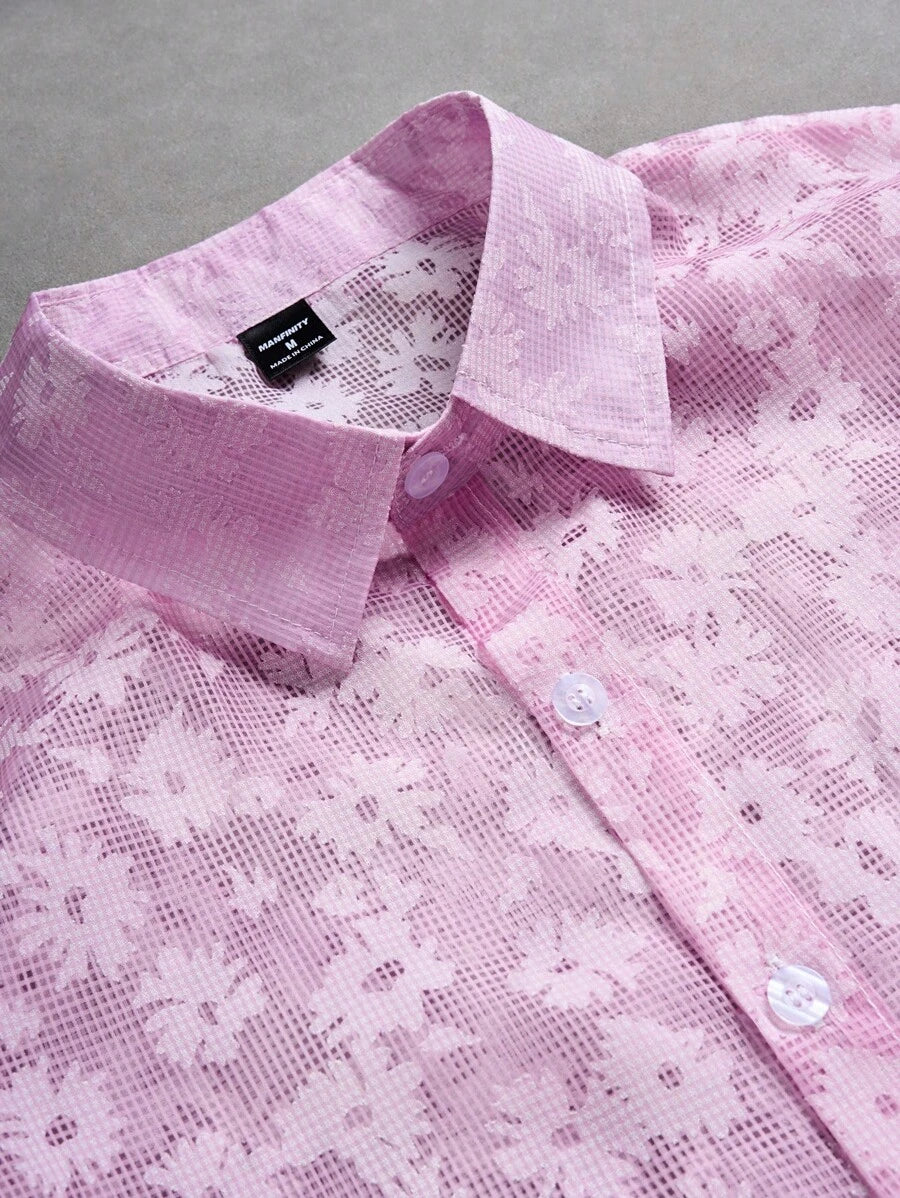 Chemise Jacquard à bulles pour homme - Style festival décontracté