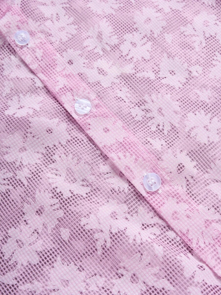 Chemise Jacquard à bulles pour homme - Style festival décontracté
