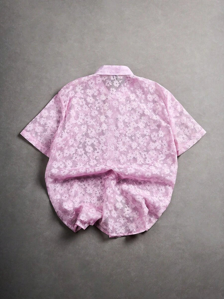 Chemise Jacquard à bulles pour homme - Style festival décontracté