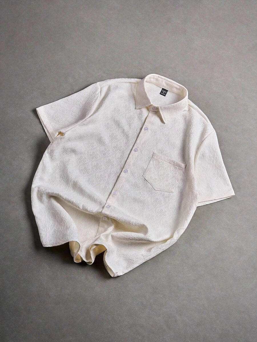 Chemise Jacquard à bulles pour homme - Style festival décontracté