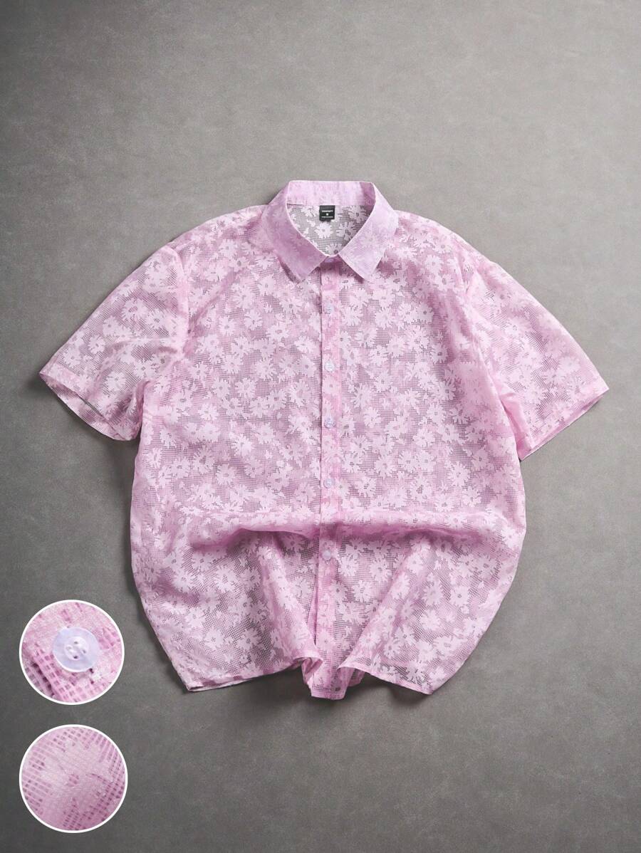 Chemise Jacquard à bulles pour homme - Style festival décontracté