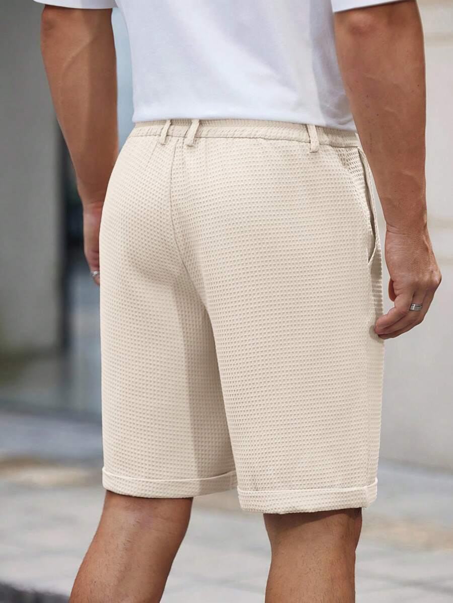Bermuda droit tissé taille mi-haute – Short décontracté pour homme