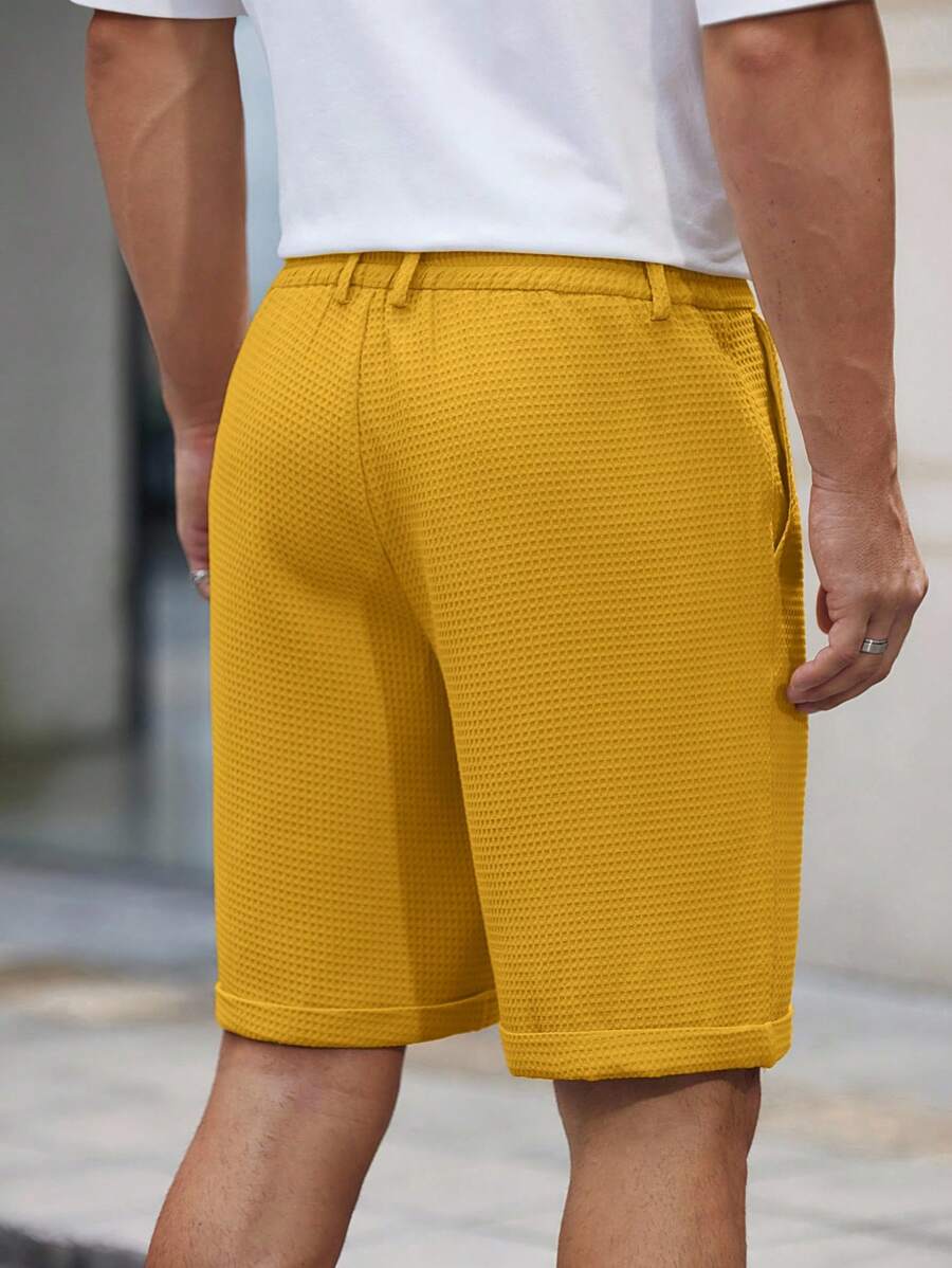 Bermuda droit tissé taille mi-haute – Short décontracté pour homme