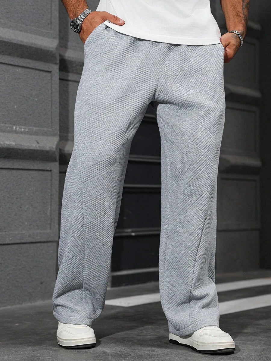 Pantalon droit athlétique ultra-ample à la mode avec cordon de serrage pour homme