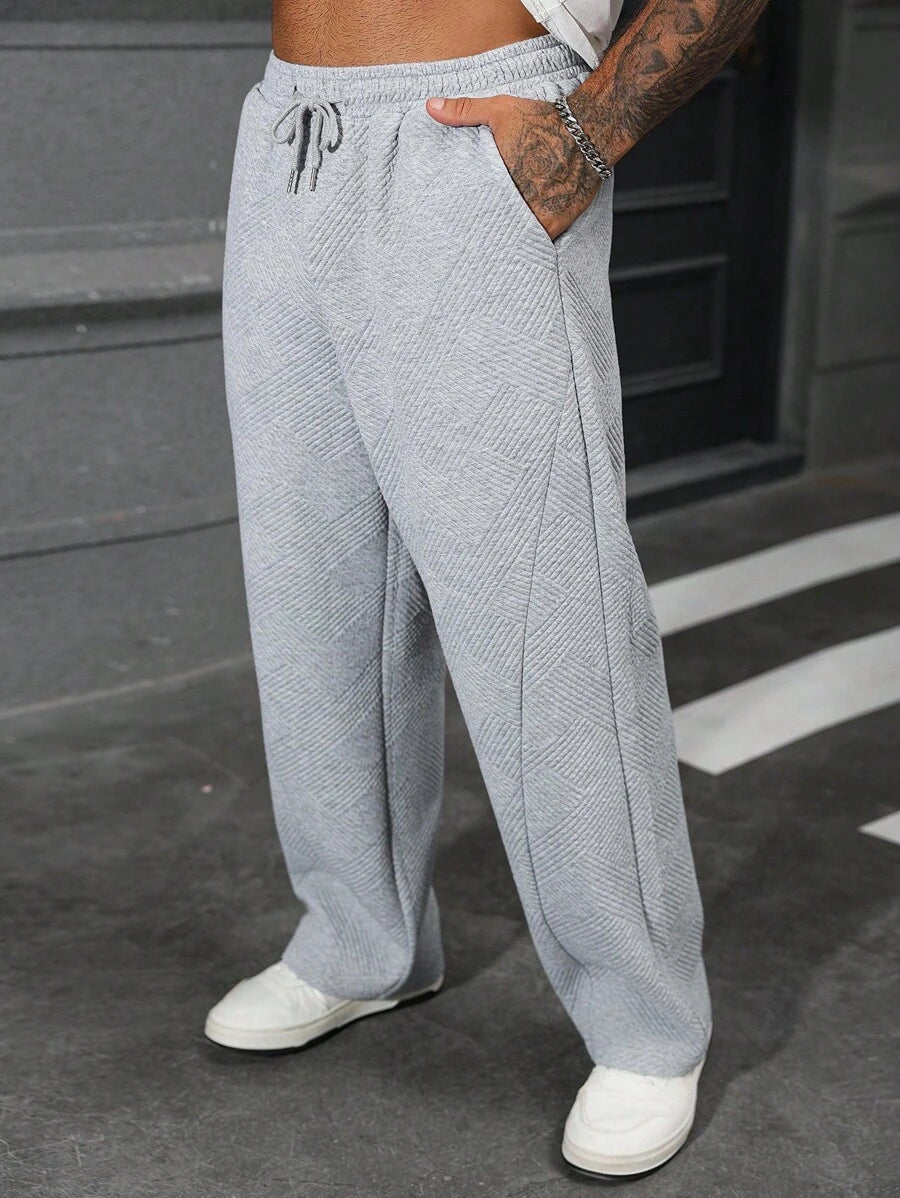 Pantalon droit athlétique ultra-ample à la mode avec cordon de serrage pour homme