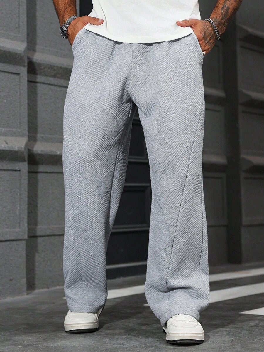 Pantalon droit athlétique ultra-ample à la mode avec cordon de serrage pour homme