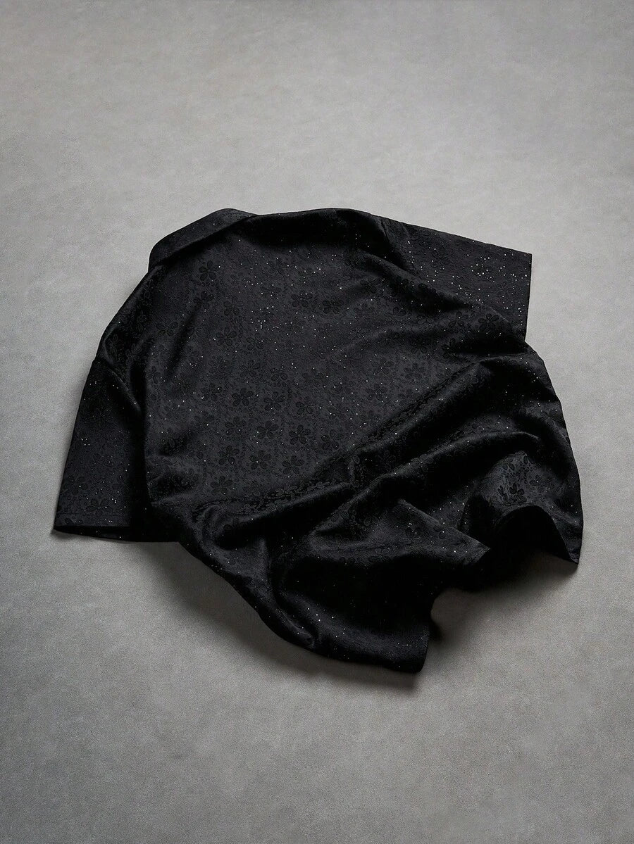 Chemise jacquard brodée à motifs botaniques – Haut floral de luxe pour homme