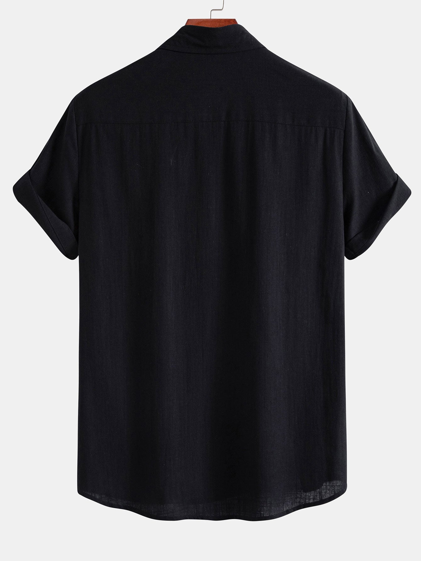 Chemise boutonnée d'été légère et contrastée aspect lin pour homme