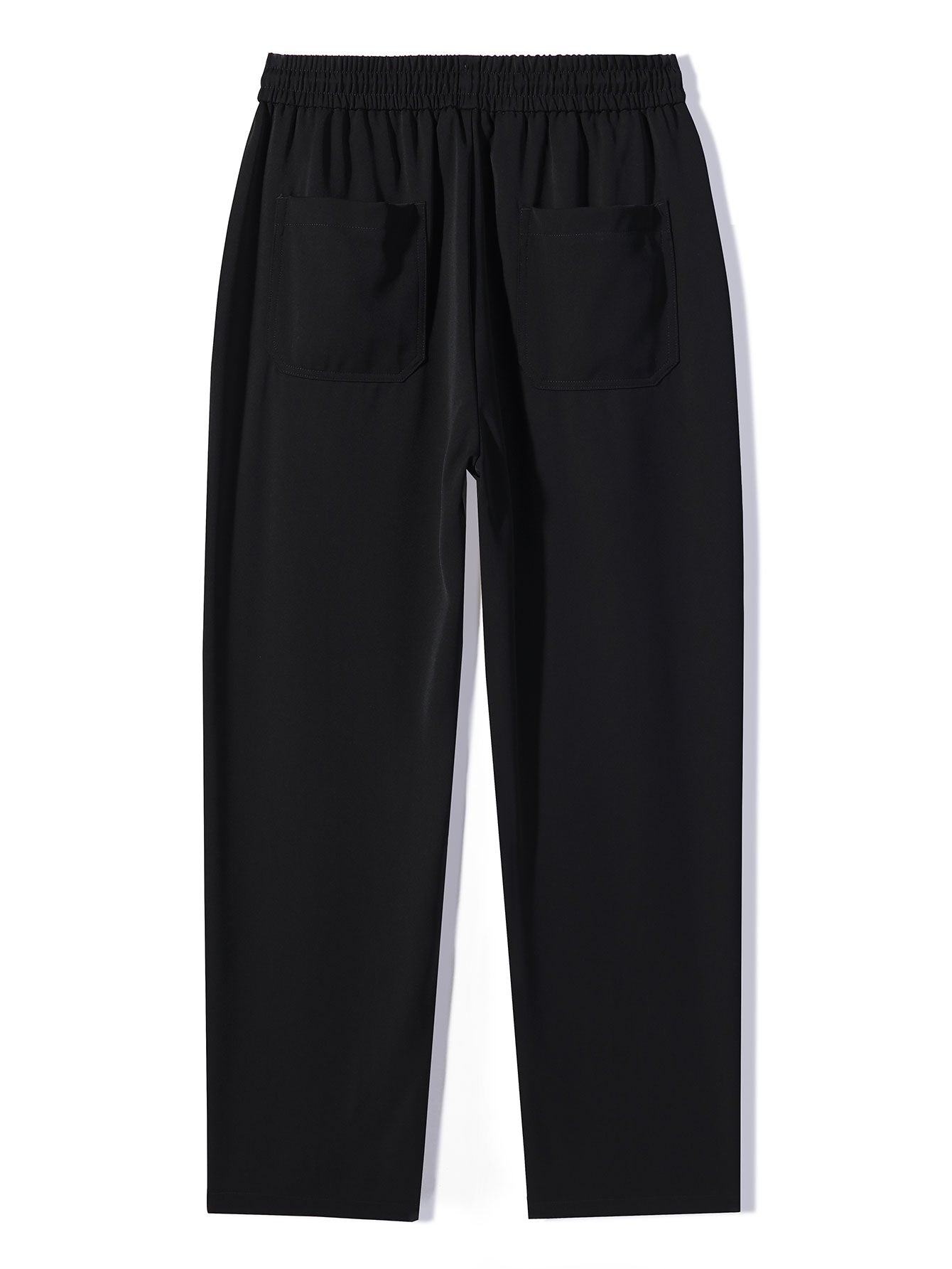 Pantalon droit élégant à simple pli et cordon de serrage pour homme