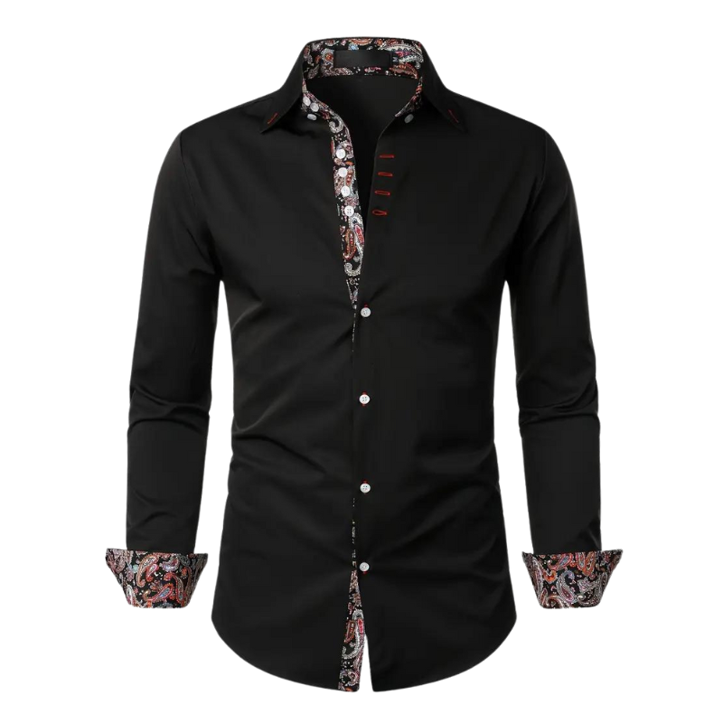 Chemise à boutons avec accent paisley – Élégance chic pour homme