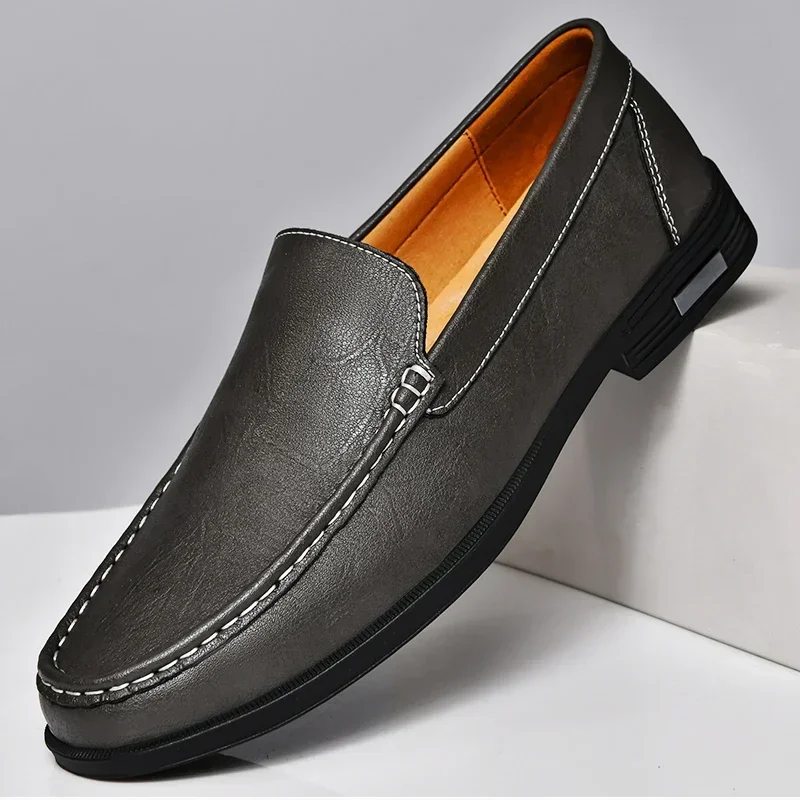 Mocassins en cuir – Chaussures habillées à enfiler haut de gamme pour homme