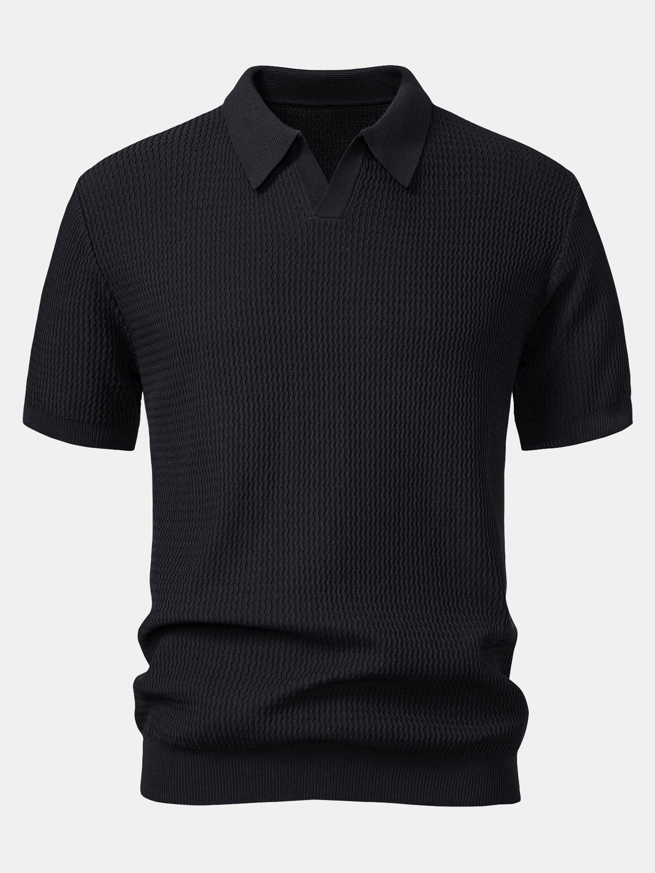 Polo V col jacquard & pantalon fuselé – Ensemble golf homme