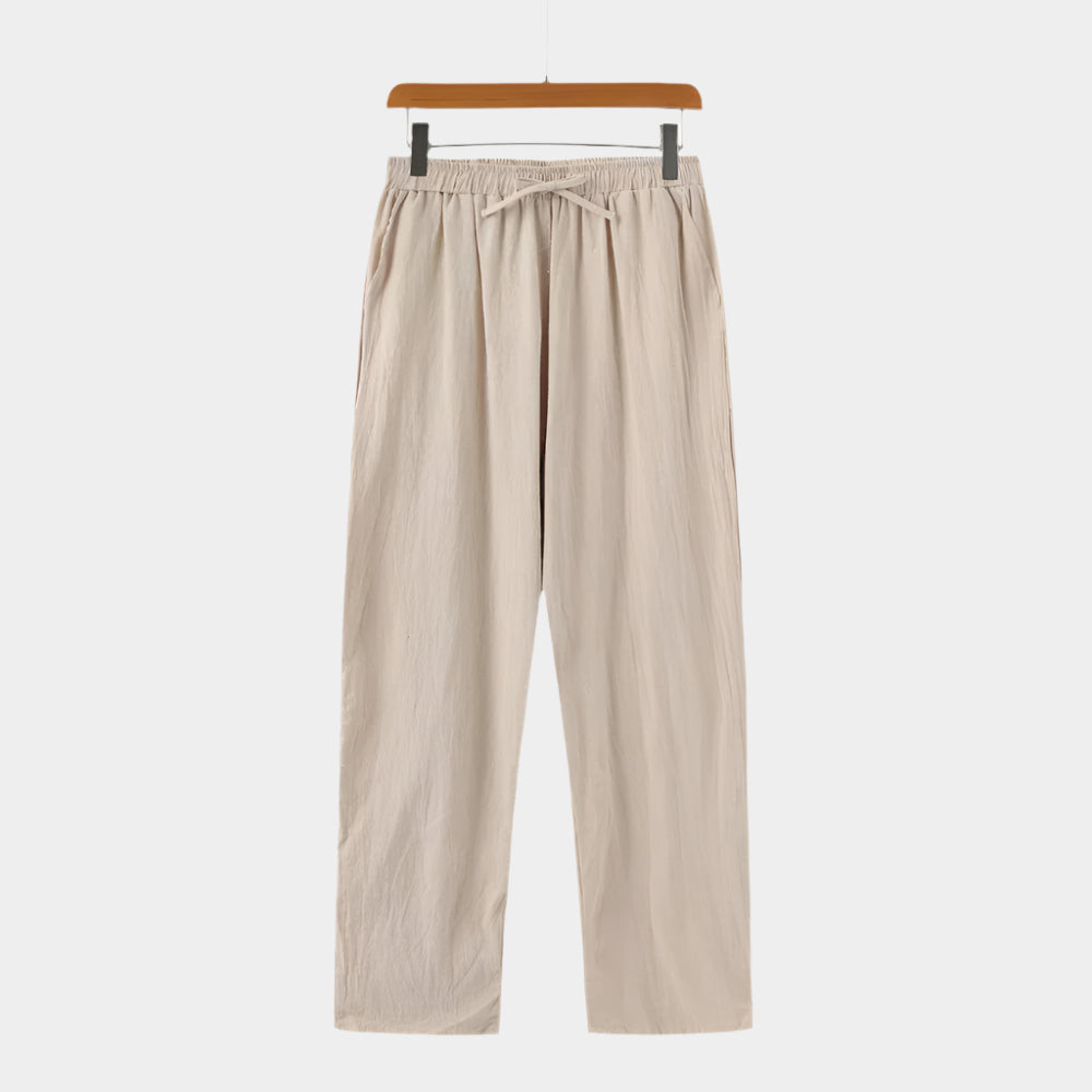Pantalon en lin pour homme – Pantalon d'été léger et décontracté