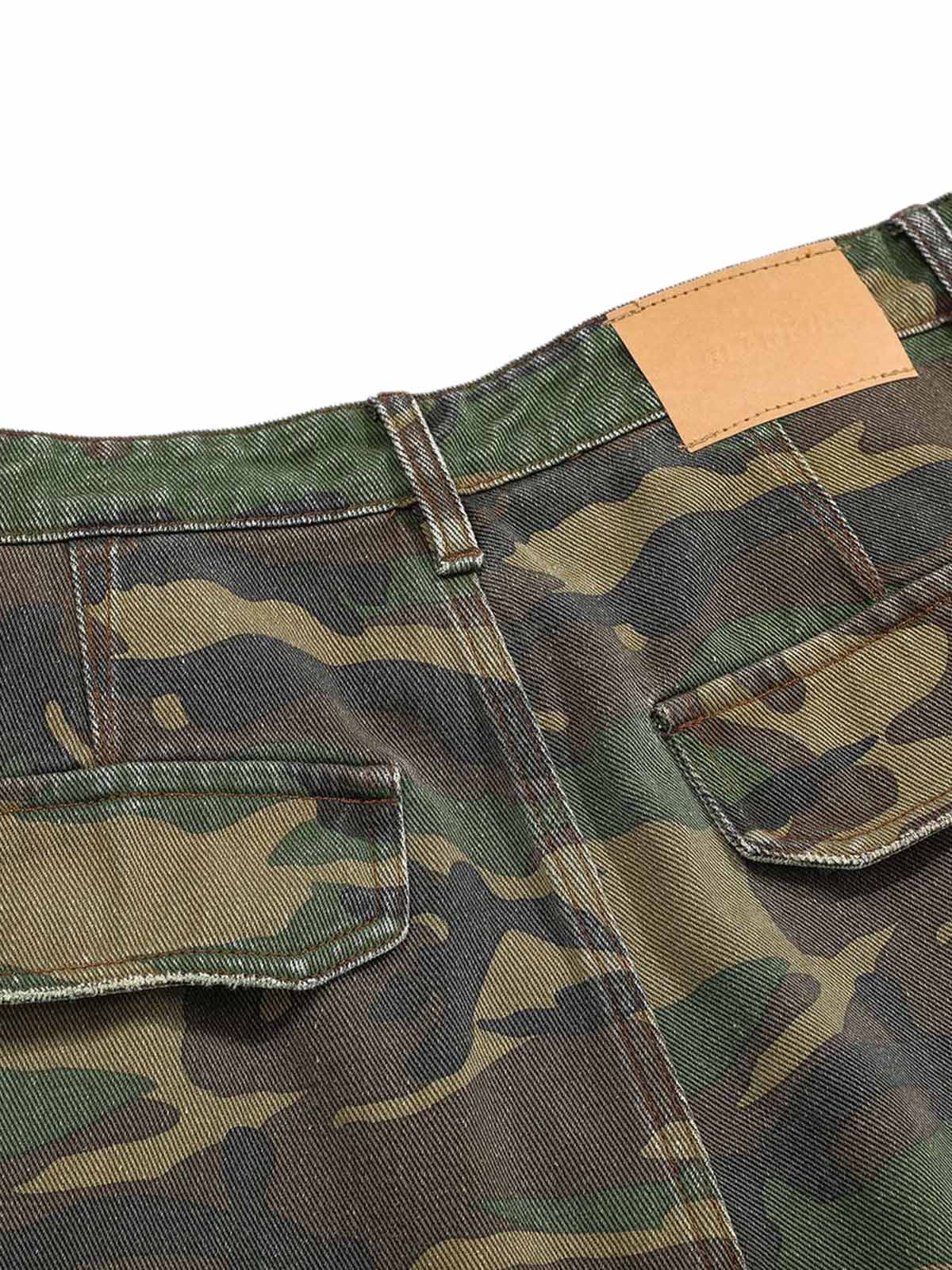 Pantalon ample déchiré - Pantalon camouflage à jambe large pour homme