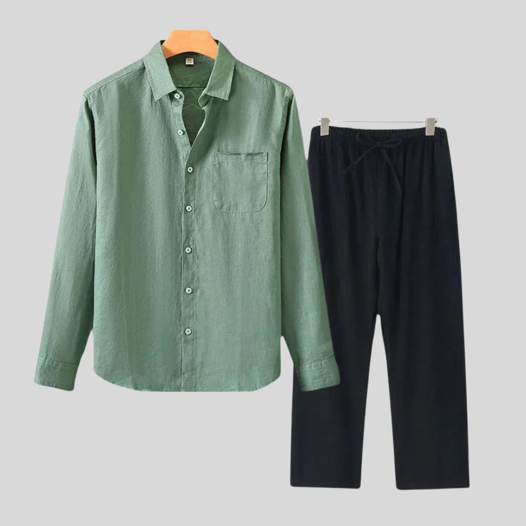 Chemise longue en lin de luxe – Respirante et coupe oversize pour homme