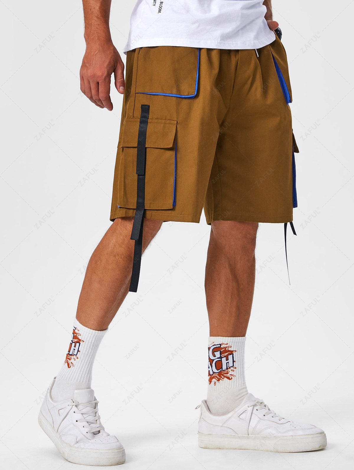 Bermuda à cordon de serrage et blocs de couleurs – Streetwear homme