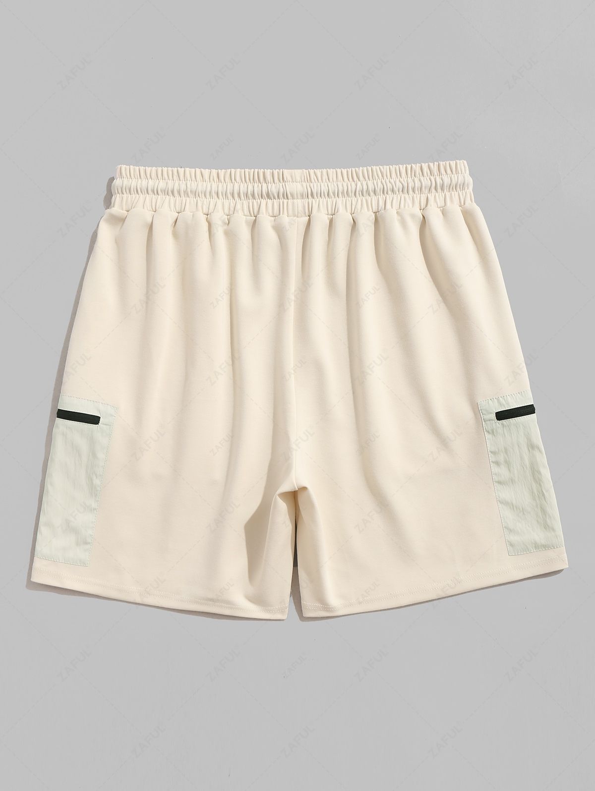 Short bermuda à poches zippées et blocs de couleurs – Taille mi-haute ample