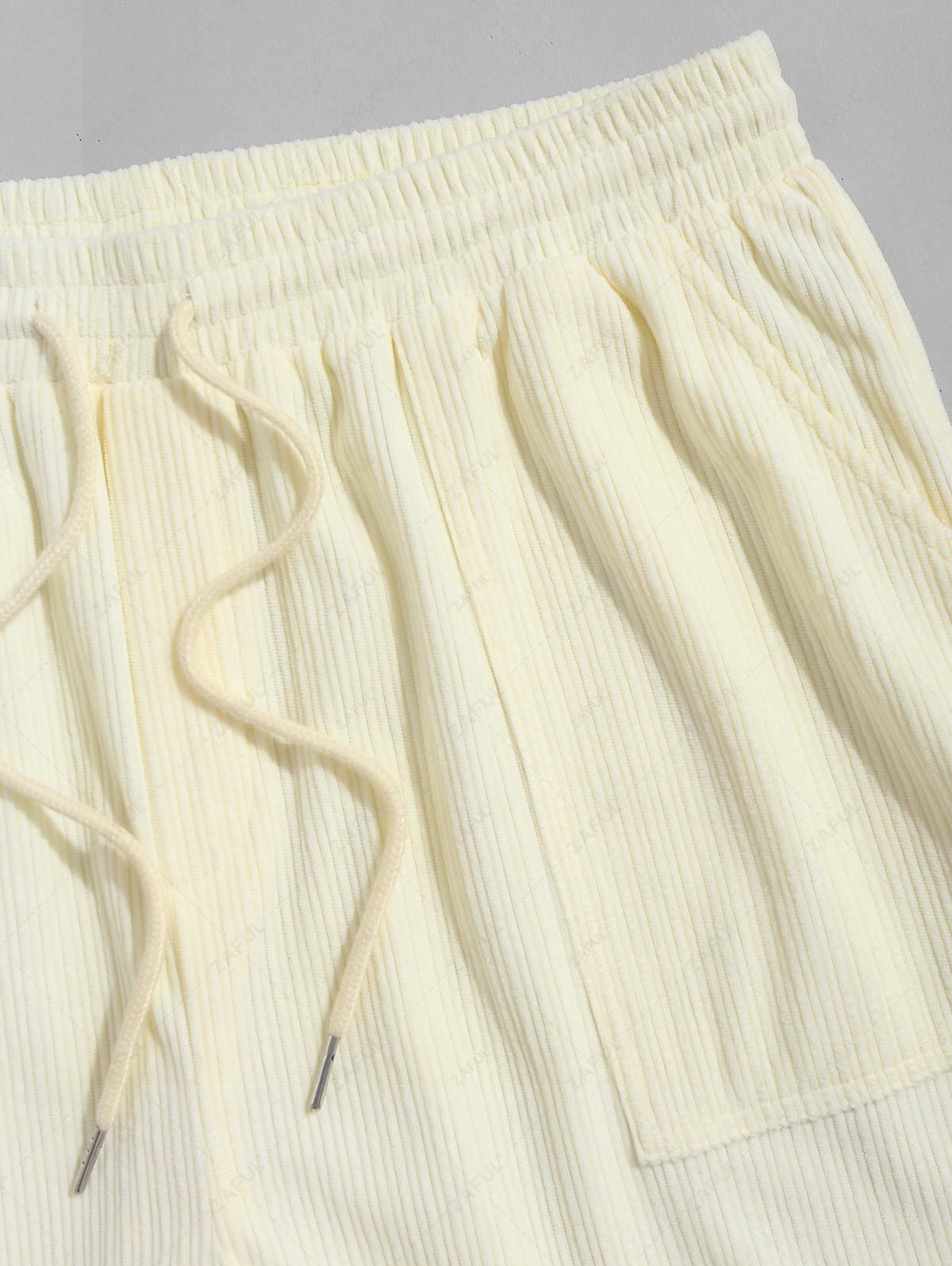 Shorts décontractés en velours côtelé avec bande tissée jacquard pour hommes