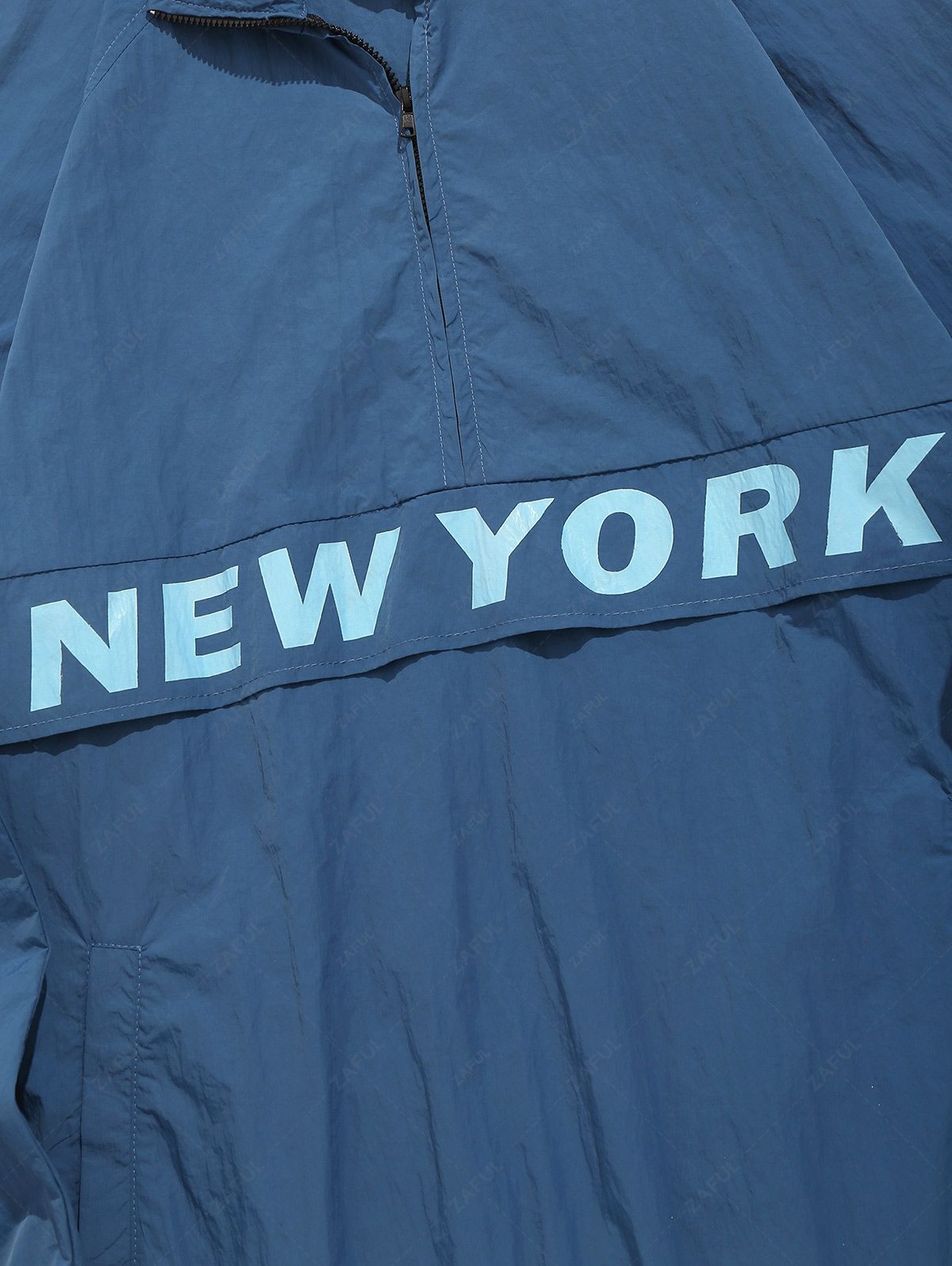 Veste coupe-vent à demi-zip avec imprimé New York pour homme