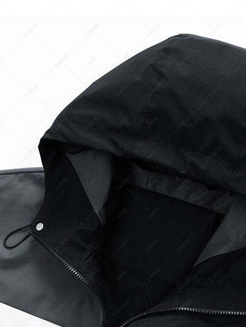 Coupe-vent à capuche color-block avec cordons de serrage – Décontracté pour homme