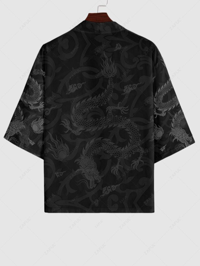Imprimé dragon oriental deux ensembles avec short pour un style estival