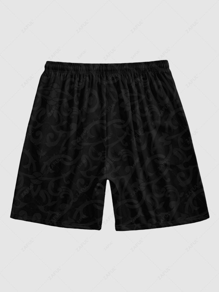 Imprimé dragon oriental deux ensembles avec short pour un style estival
