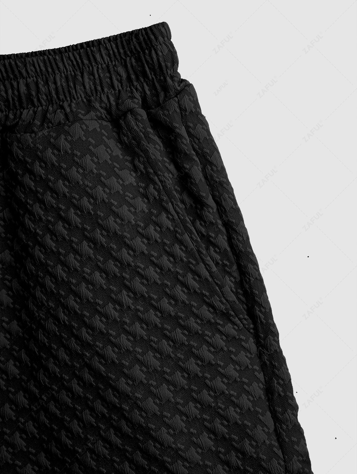 Shorts décontractés à texture jacquard avec poches et cordon pour hommes