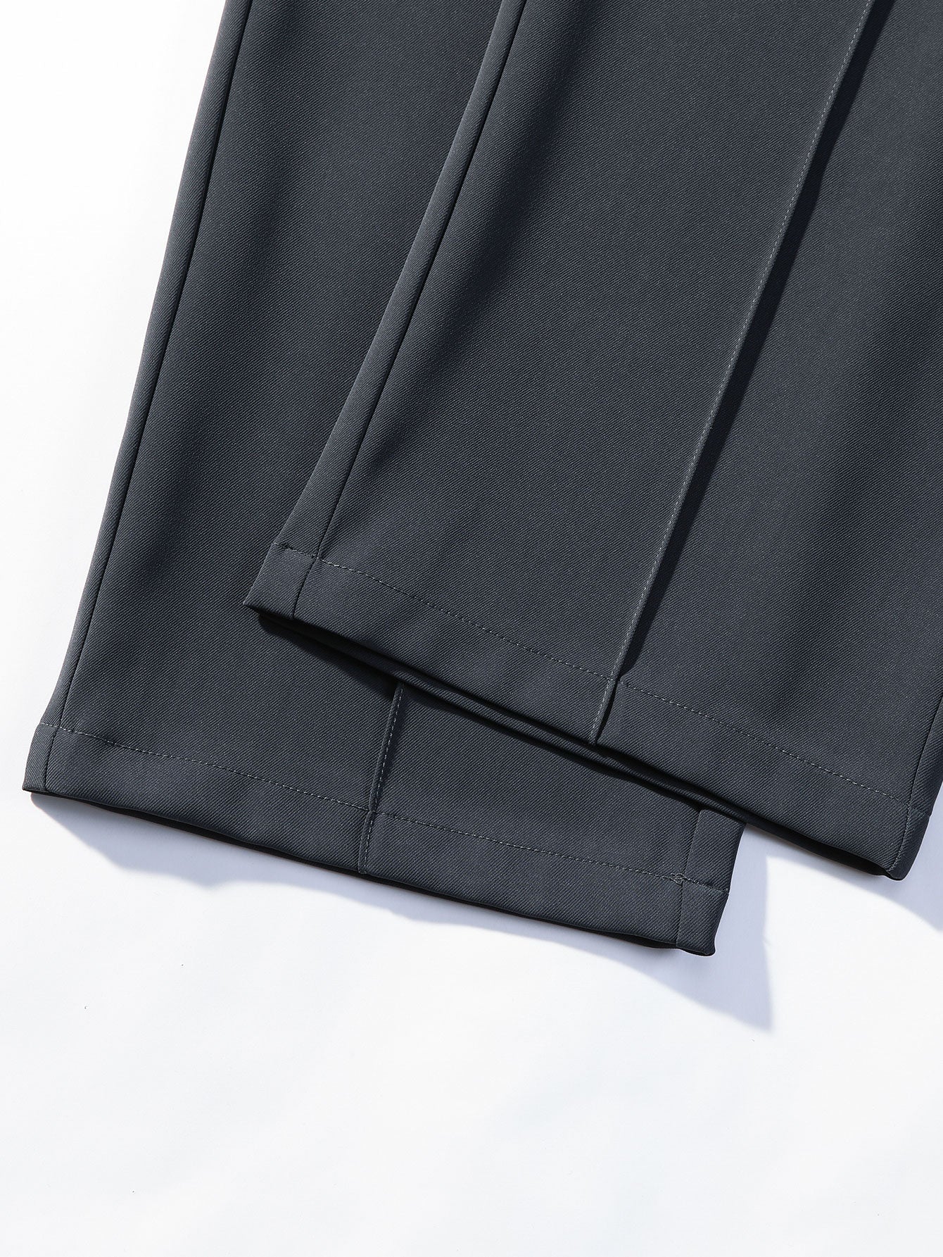 Pantalon droit élégant à simple pli et cordon de serrage pour homme