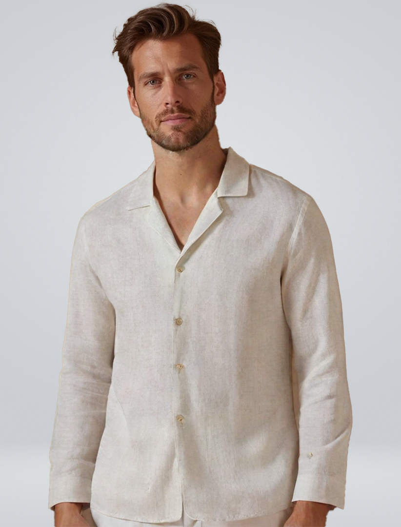 Ensemble Homme Décontracté, Chemise Col Cubain et Pantalon Léger, Style Estival Chic