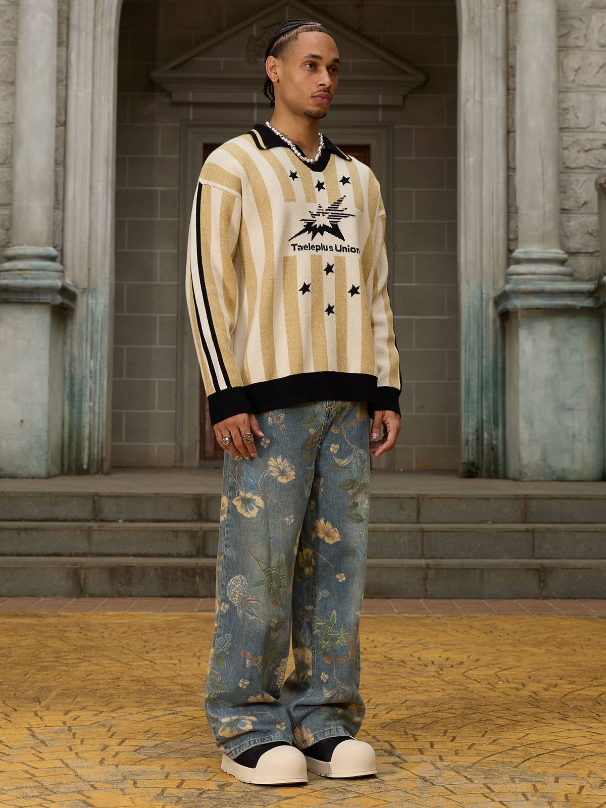 Pantalon ample à imprimé floral pour homme - Style streetwear