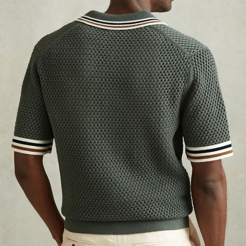 Polo texturé en maille ajustée – Style business respirant pour homme