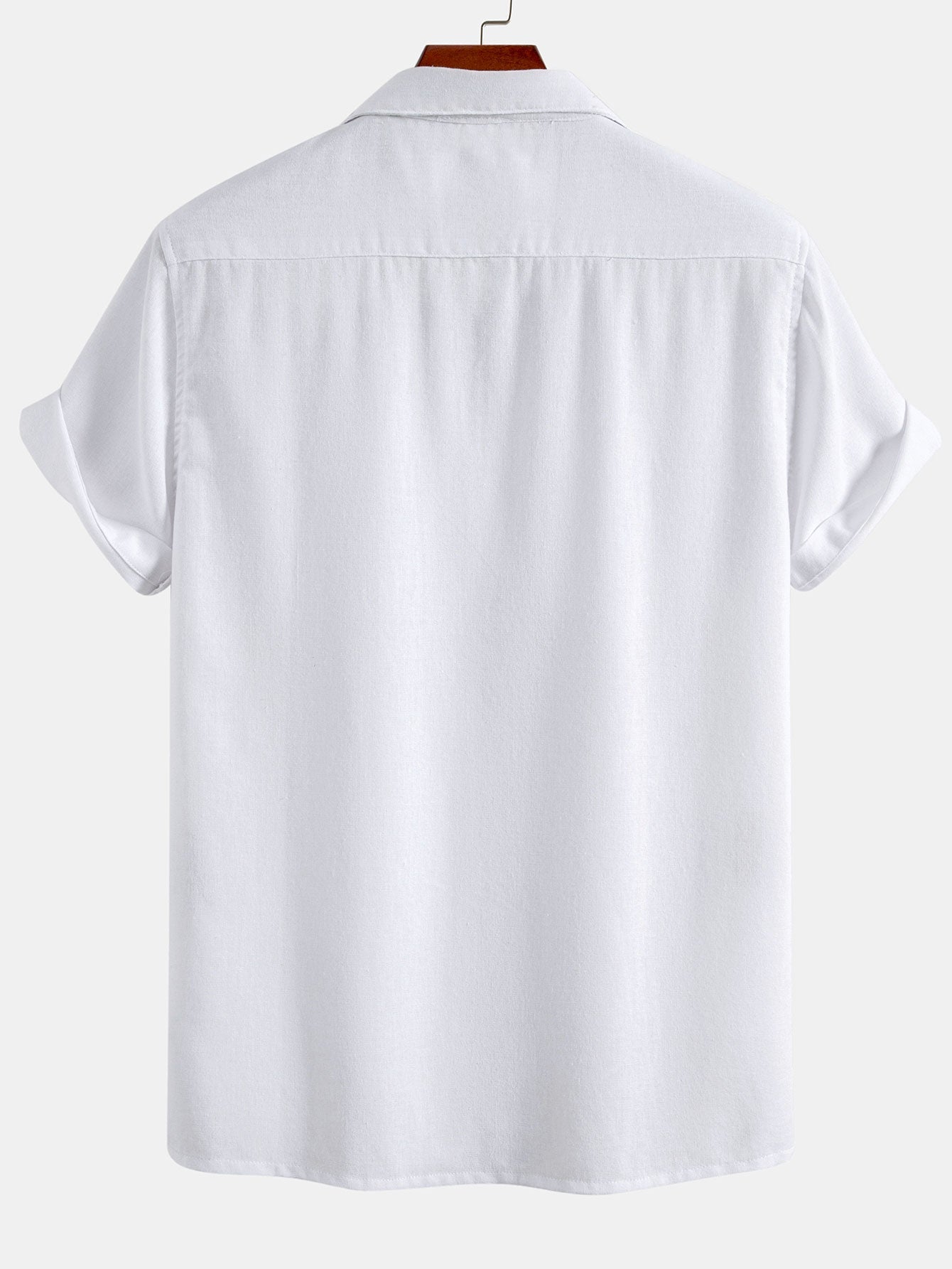 Chemise cubaine boutonnée en lin avec poches pour homme - tenues de vacances d'été