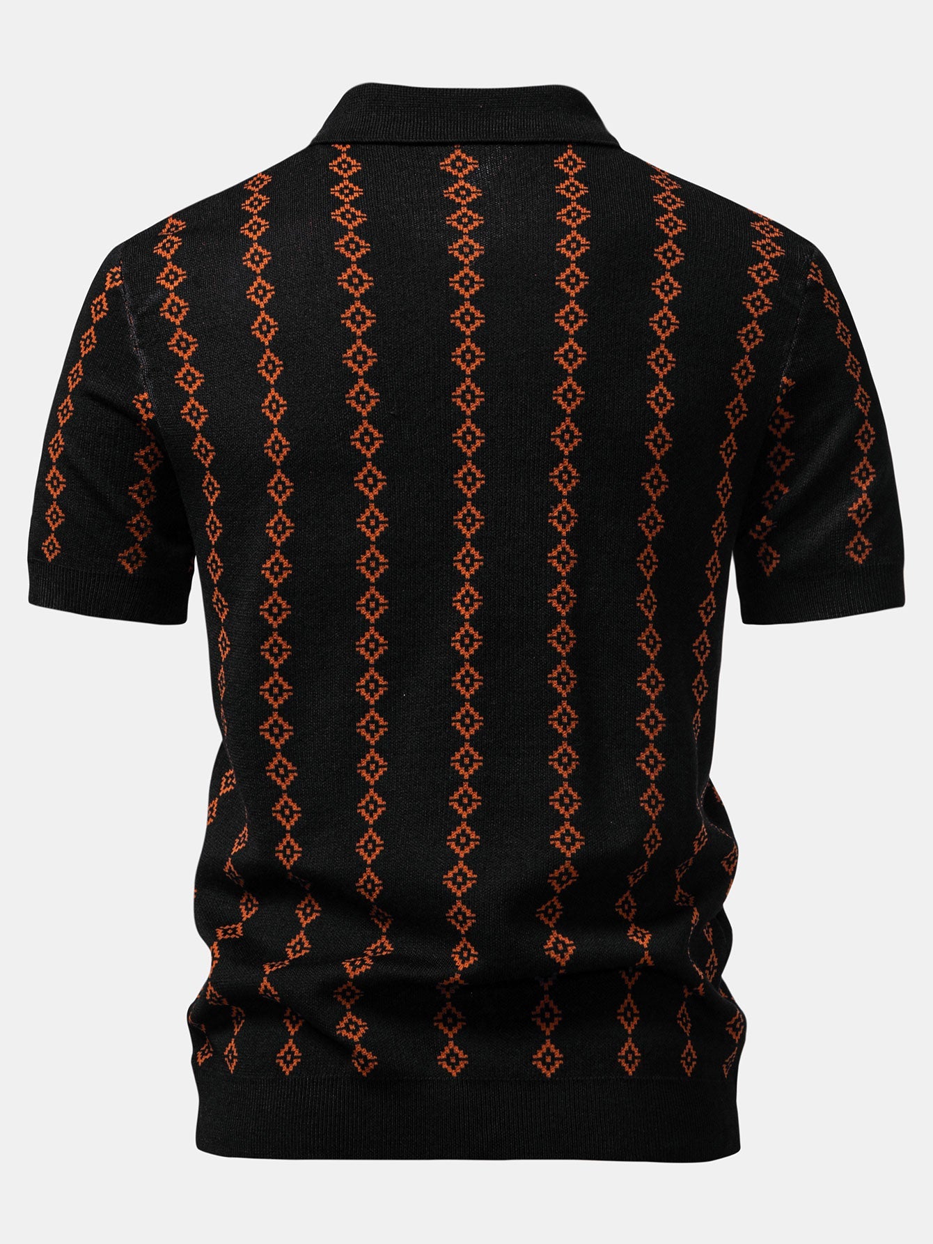 Chemise au crochet à manches courtes et col en V avec motifs géométriques