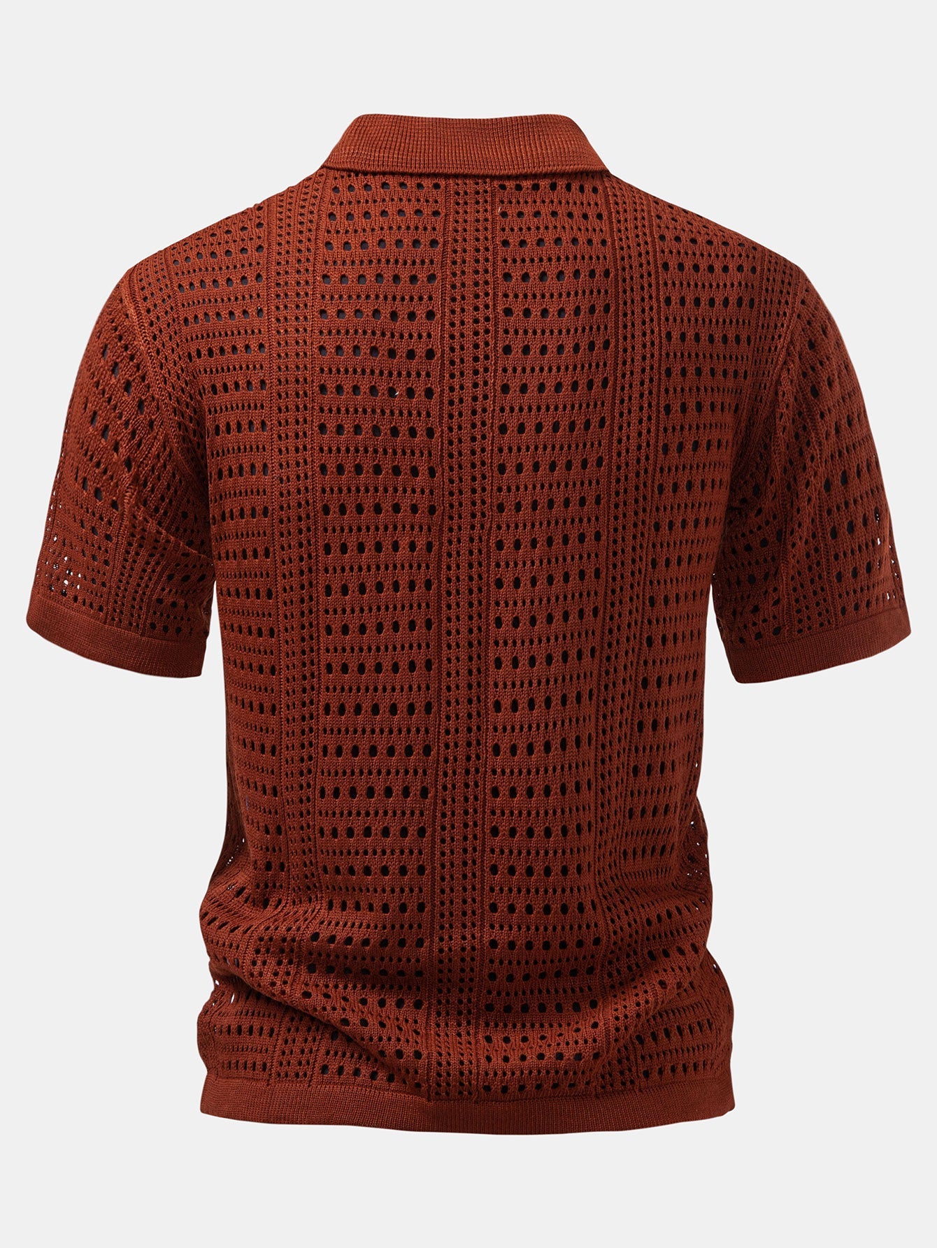 Chemises au crochet homme polo col V tricoté élégant tendance