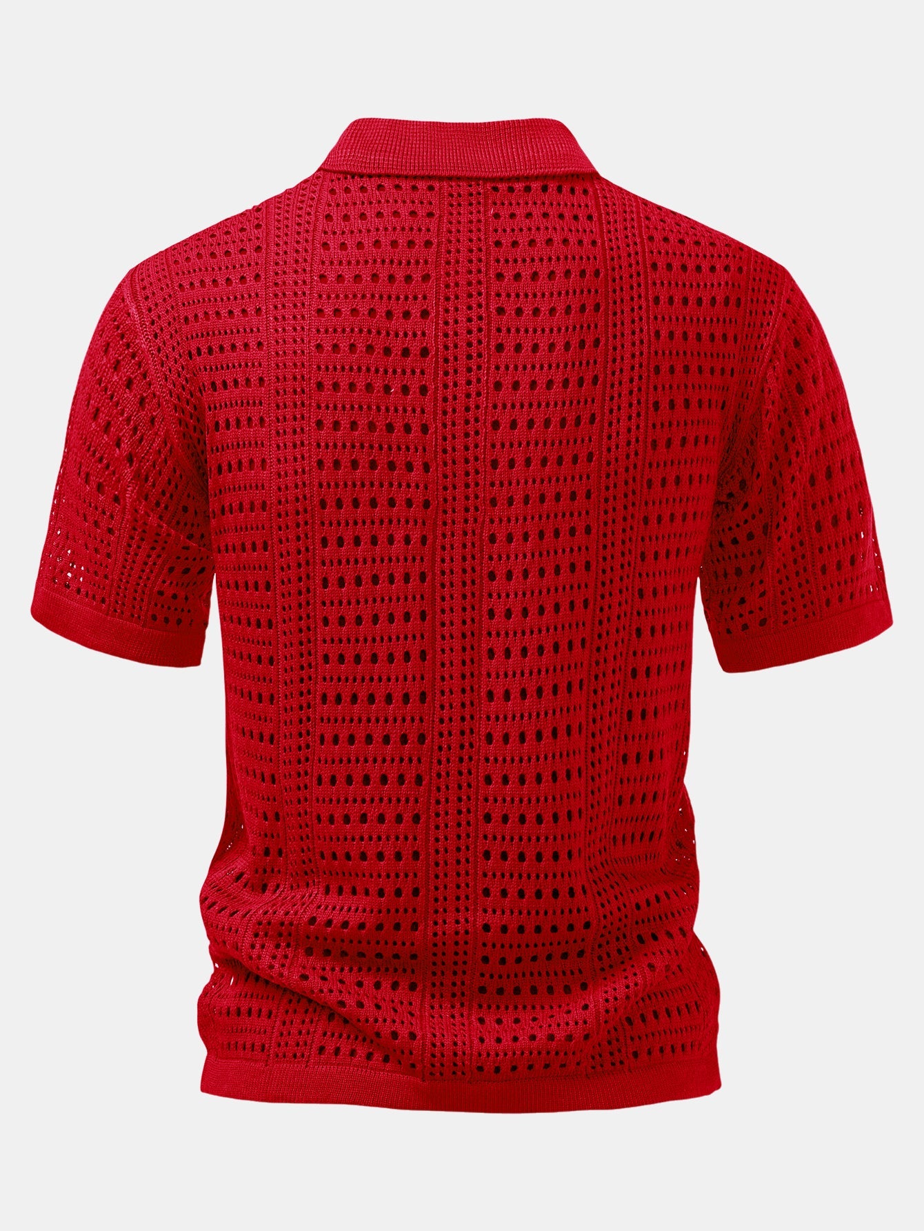 Chemises au crochet homme polo col V tricoté élégant tendance