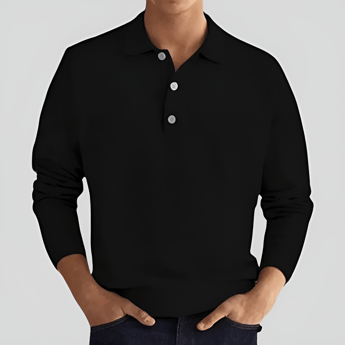 Polo de luxe à manches longues – Élégant et polyvalent pour homme