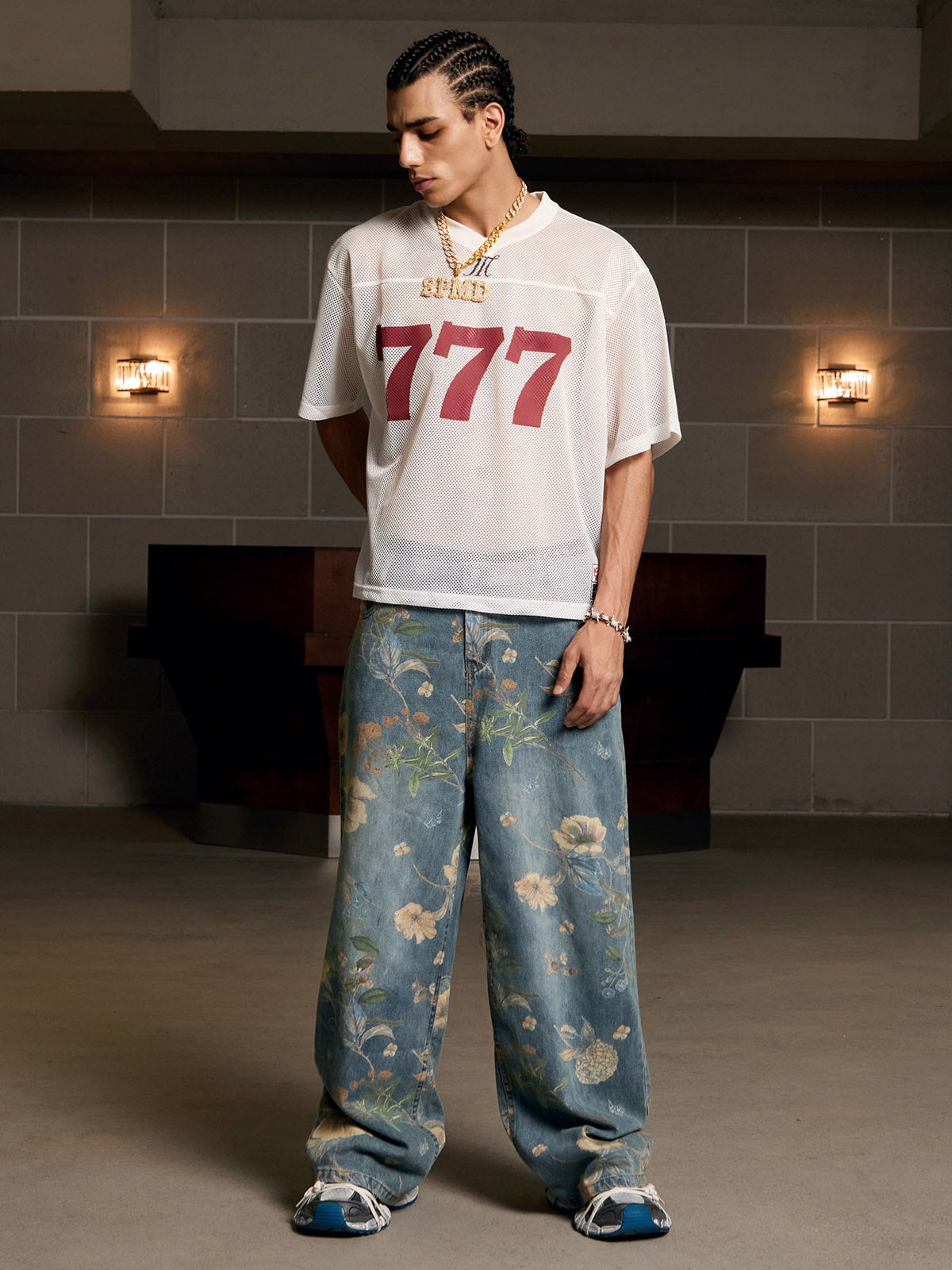 Pantalon ample à imprimé floral pour homme - Style streetwear