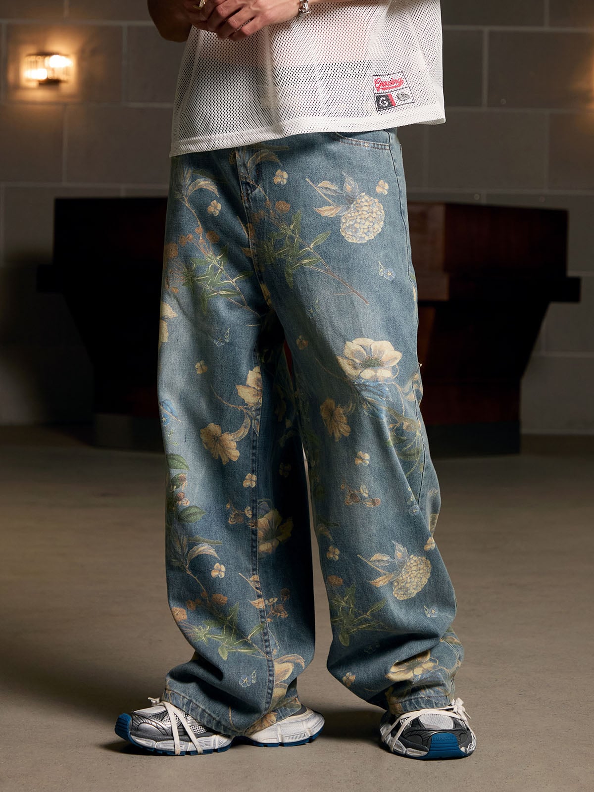 Pantalon ample à imprimé floral pour homme - Style streetwear