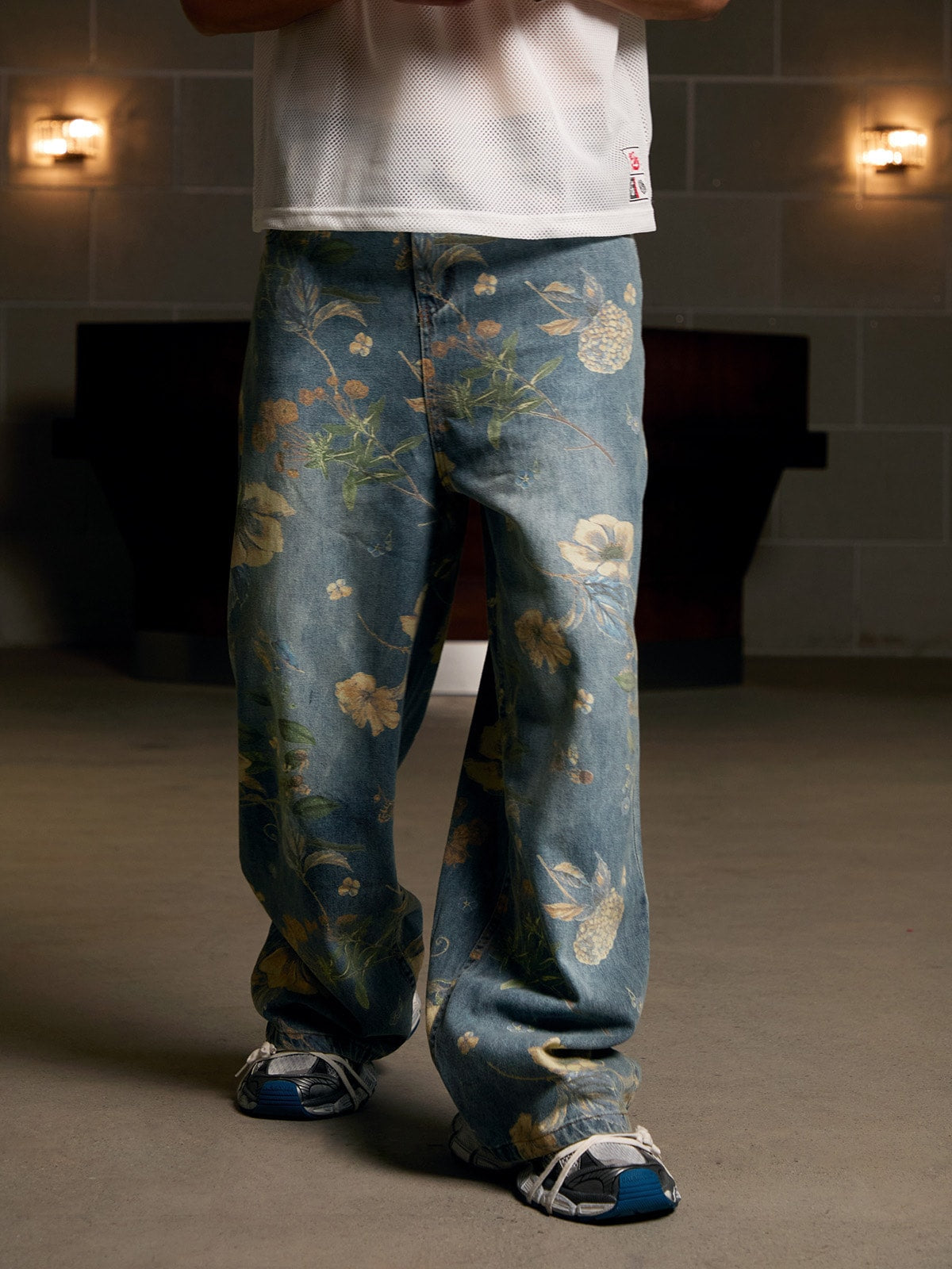 Pantalon ample à imprimé floral pour homme - Style streetwear