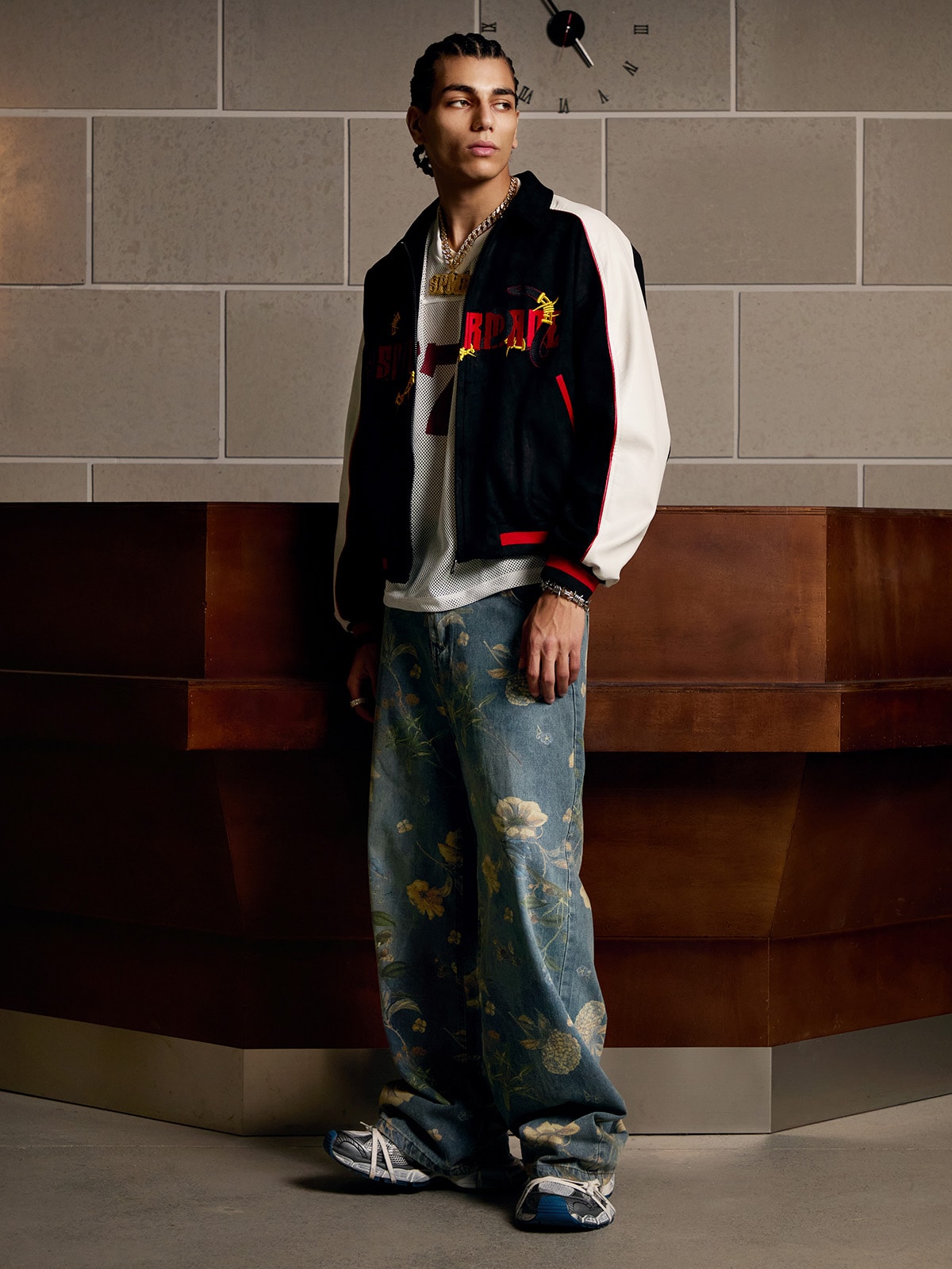 Pantalon ample à imprimé floral pour homme - Style streetwear