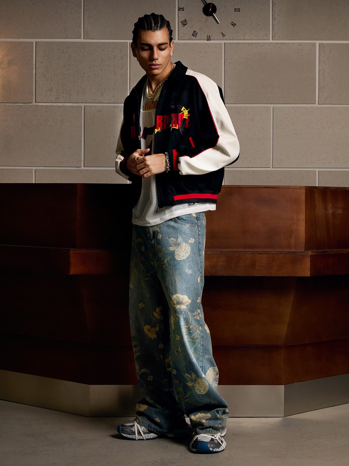Pantalon ample à imprimé floral pour homme - Style streetwear