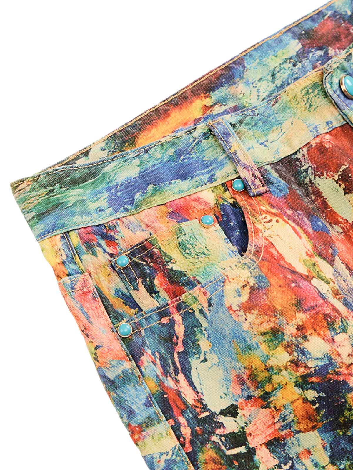 Jean streetwear à imprimé abstrait pour homme - Pantalon large et ample