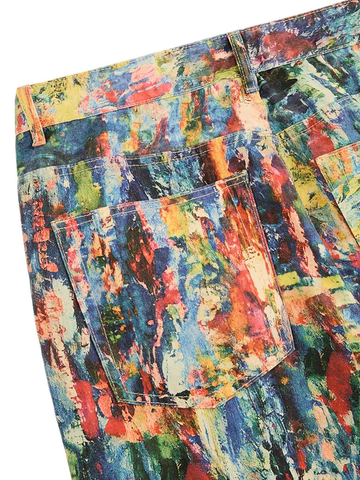 Jean streetwear à imprimé abstrait pour homme - Pantalon large et ample