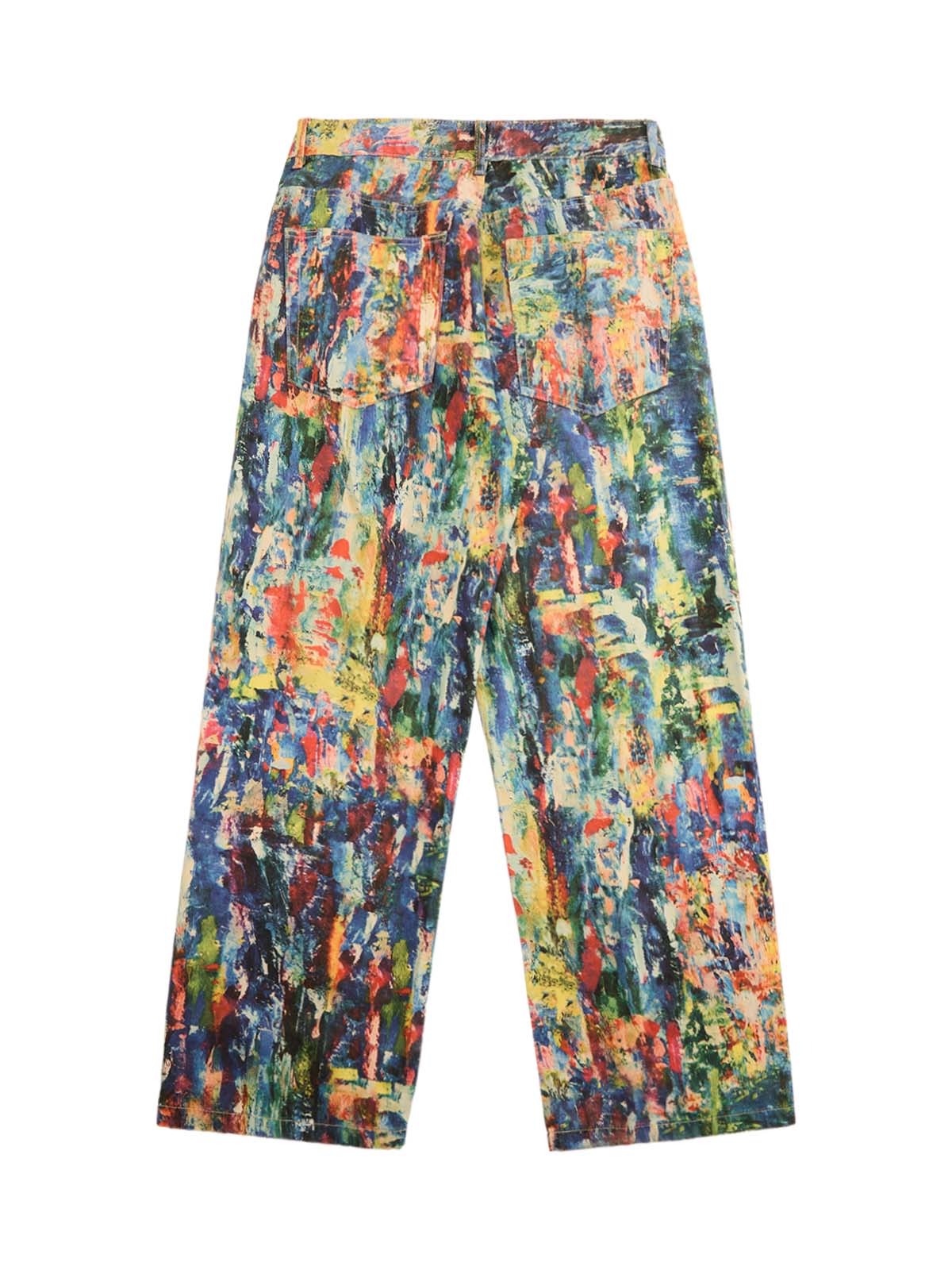 Jean streetwear à imprimé abstrait pour homme - Pantalon large et ample