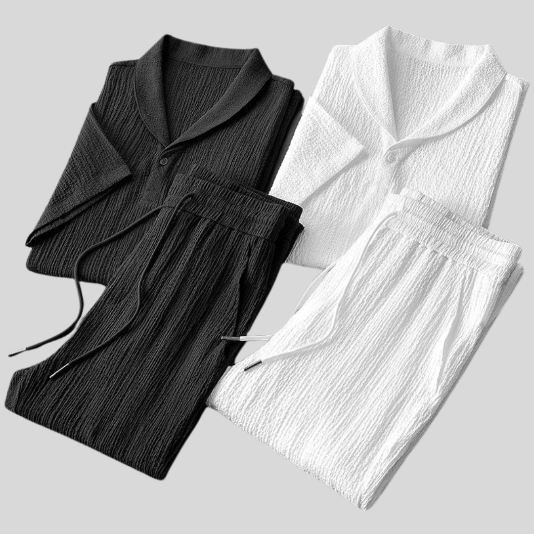 Ensemble Chemise et Pantalon en Coton Premium – Style Homme Décontracté