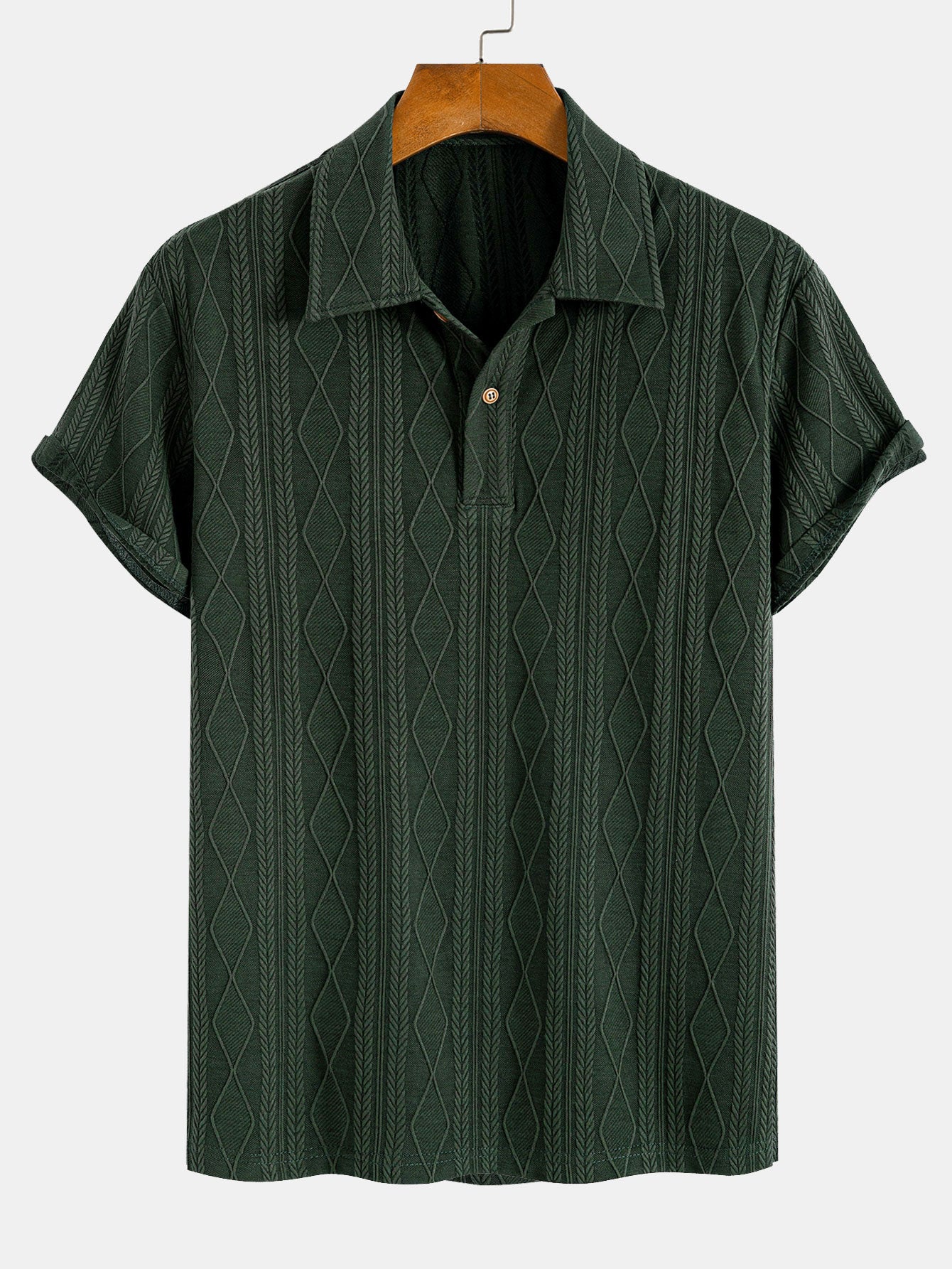 Polo en jacquard géométrique tricoté – Vêtements d'été décontractés pour hommes