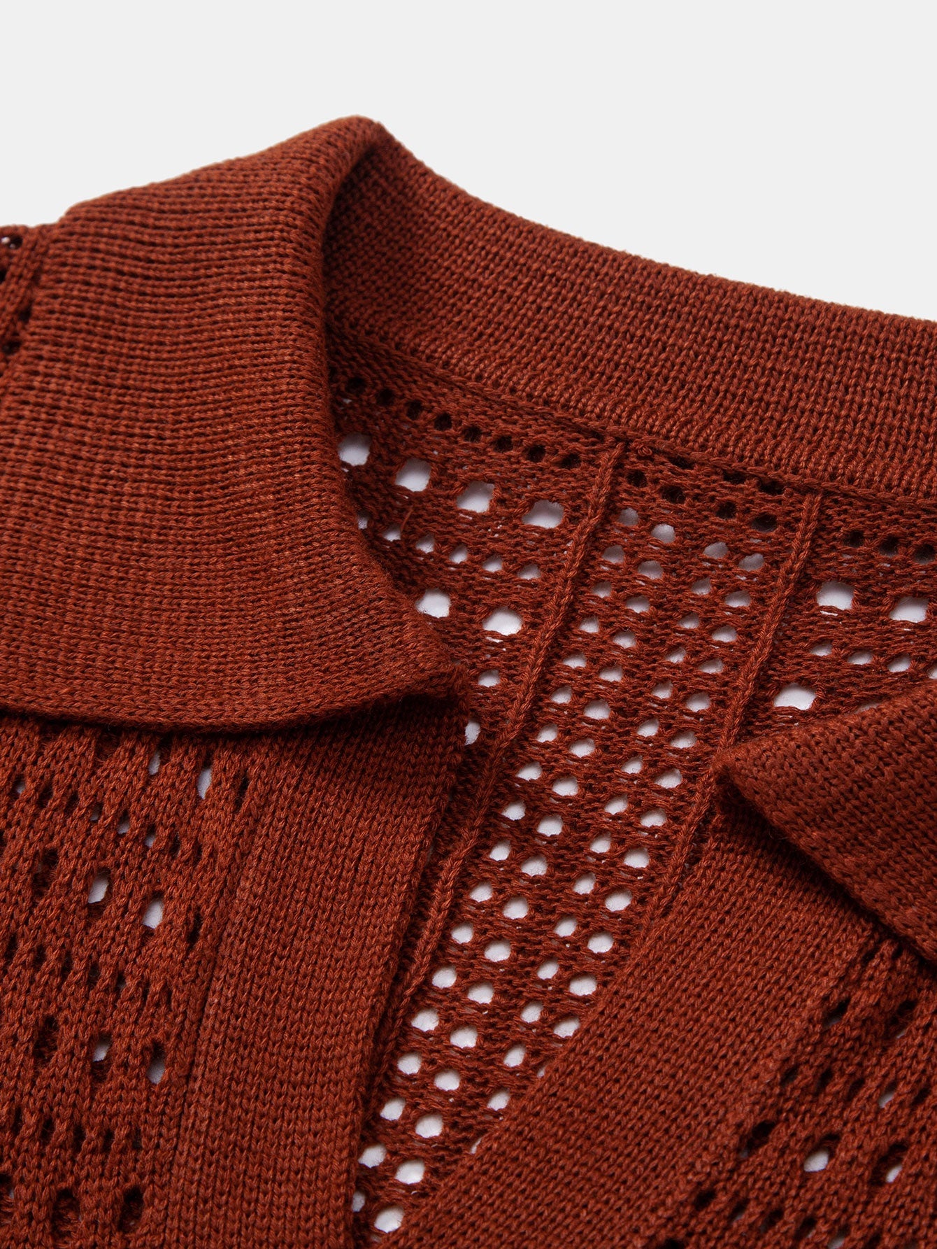 Chemises au crochet homme polo col V tricoté élégant tendance