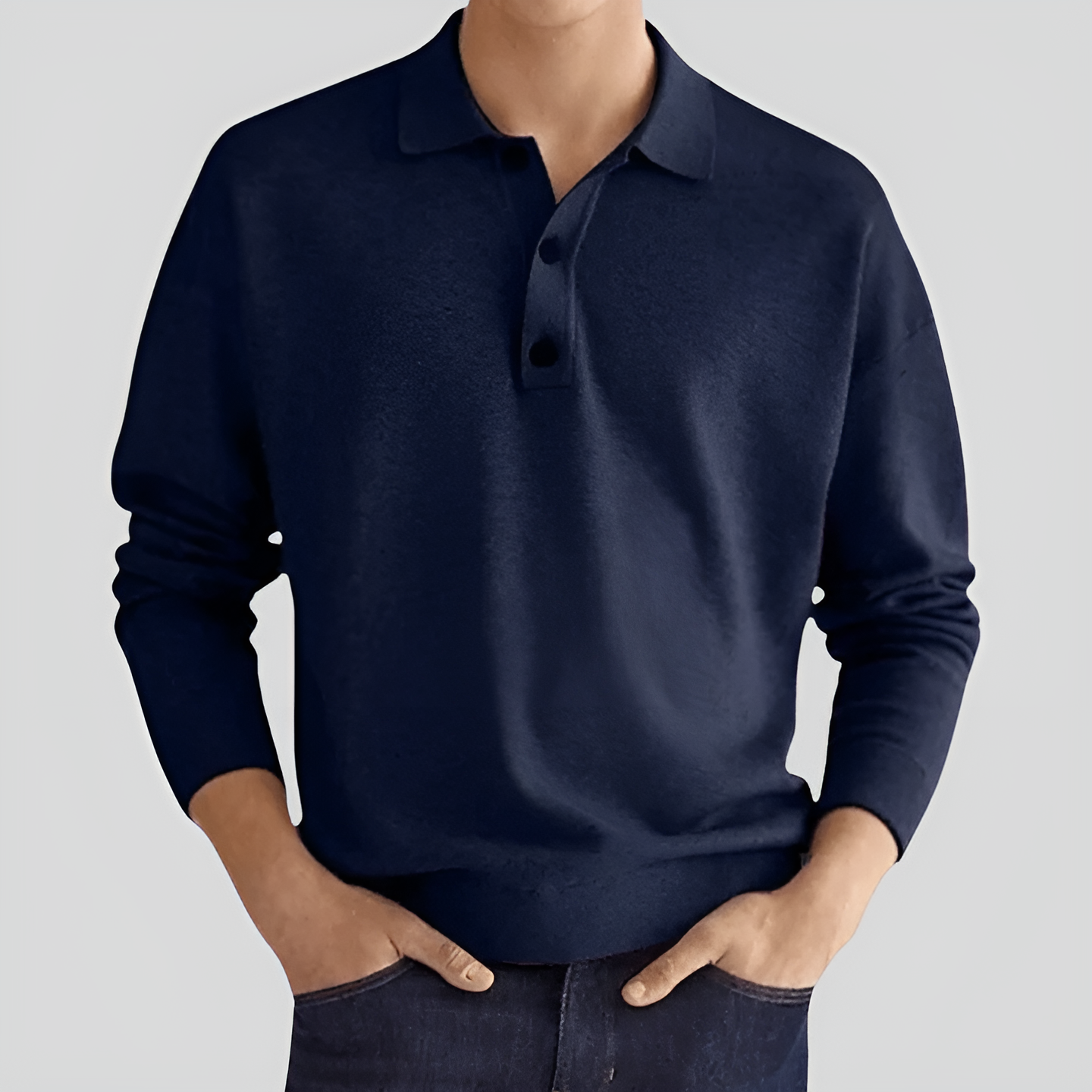Polo de luxe à manches longues – Élégant et polyvalent pour homme