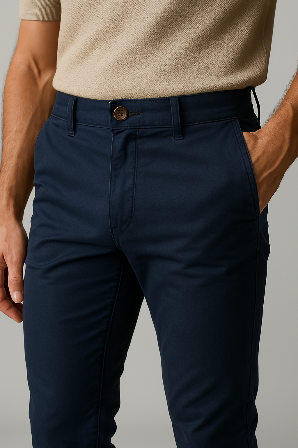 Pantalon chino slim stretch – Mélange de coton sur mesure pour homme