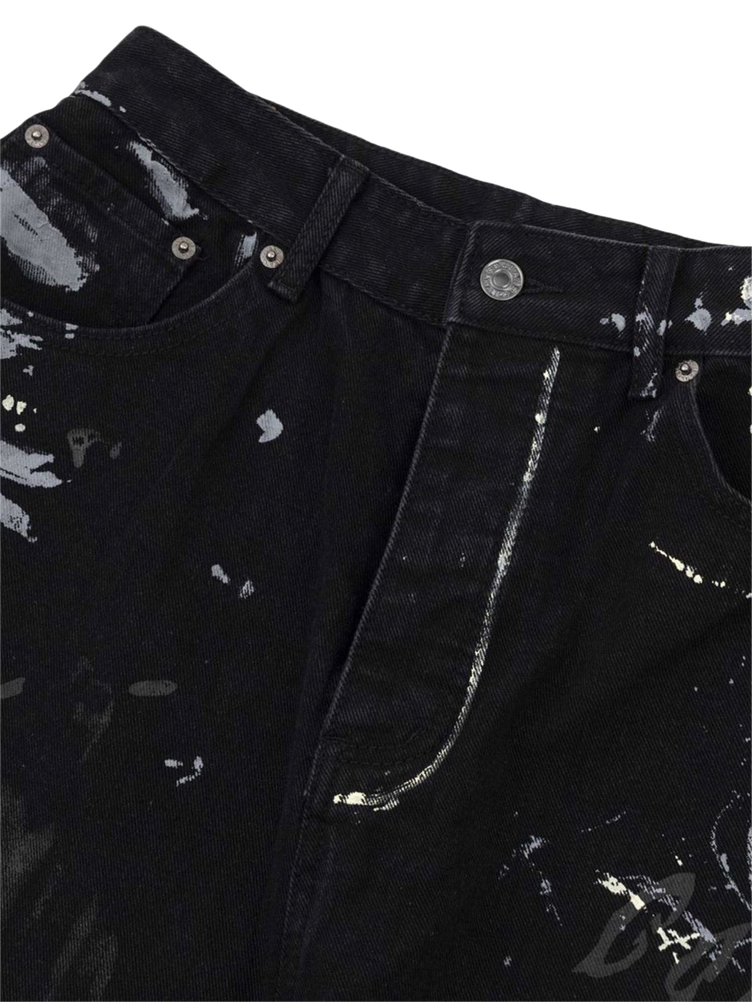 Pantalon baggy réfléchissant à motif graffiti pour homme, coupe large